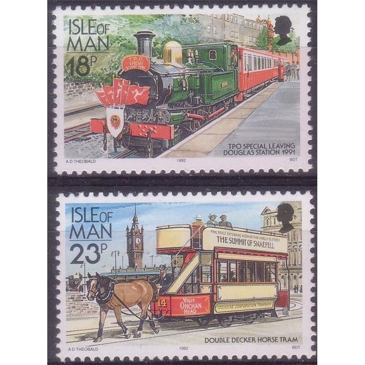 MAN 1992 Ordinary series, trains and trams 2v MNH**