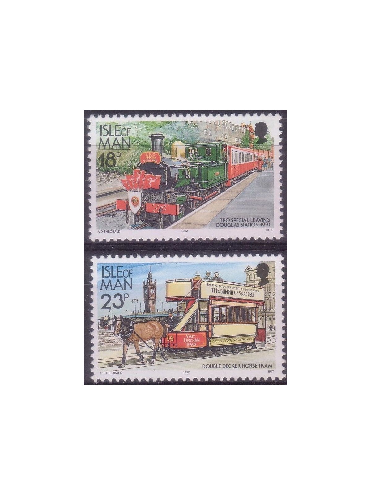 MAN 1992 Ordinary series, trains and trams 2v MNH**