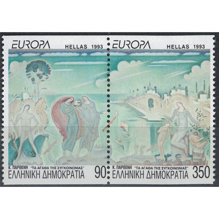 GREECE 1993 Europe (from booklet) 2v MNH**