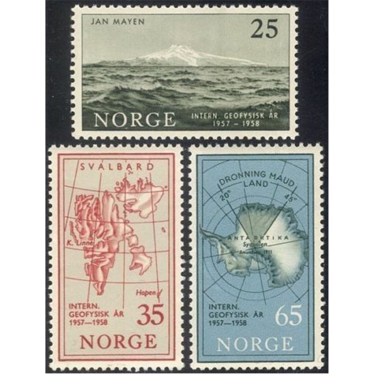 NORWAY 1957 International Geophysical Year 3v MNH**