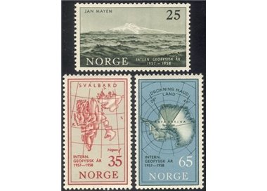 NORWAY 1957 International Geophysical Year 3v MNH**