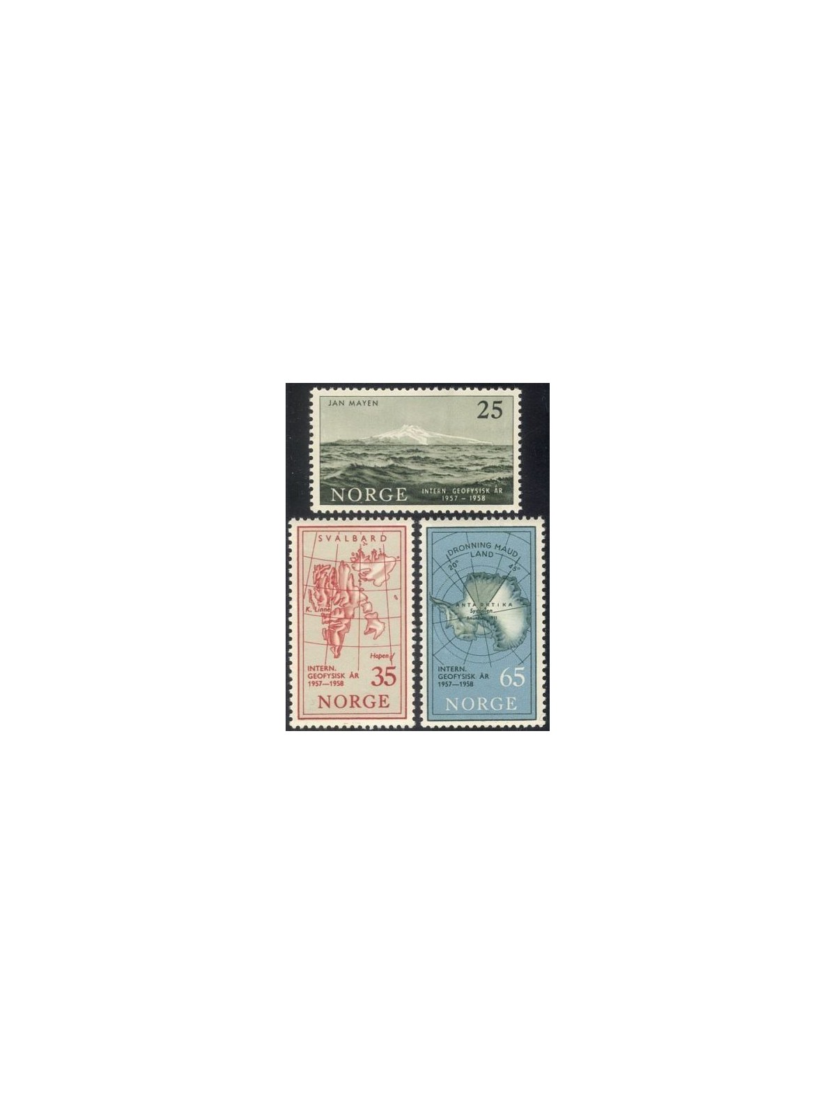 NORWAY 1957 International Geophysical Year 3v MNH**