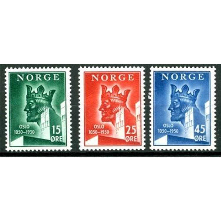 NORVEGIA 1950 Centenario della città di Oslo 3v MNH**