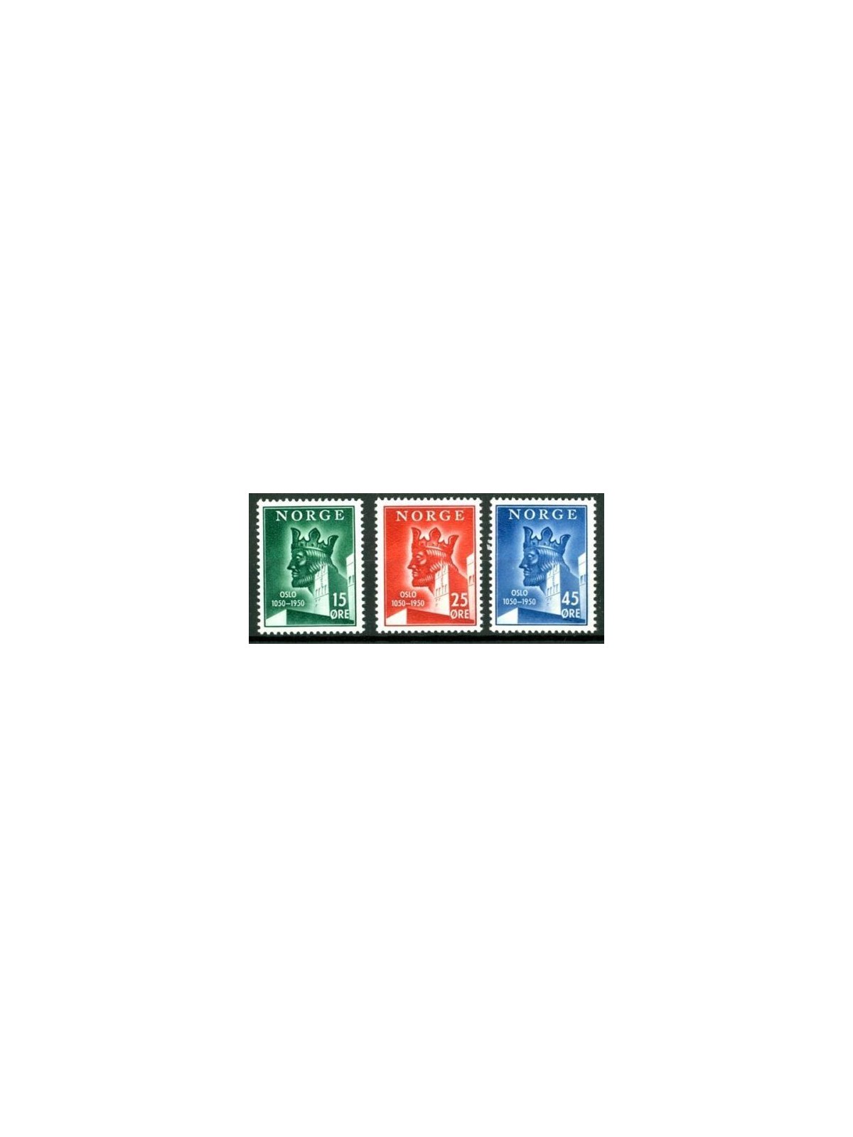 NORVEGIA 1950 Centenario della città di Oslo 3v MNH**