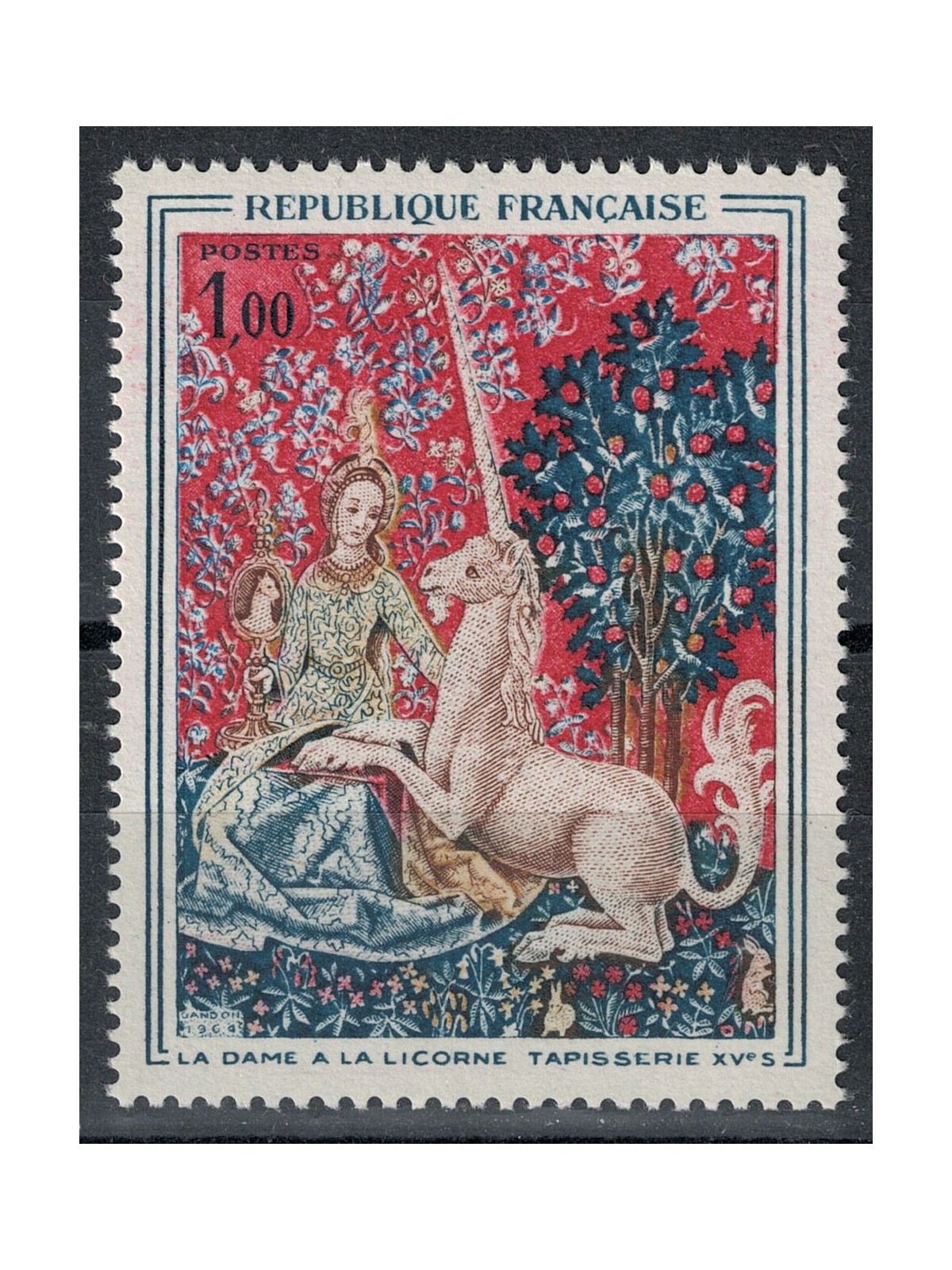 FRANCIA 1964 Arte (Arazzo, La dama col liocorno) MNH**