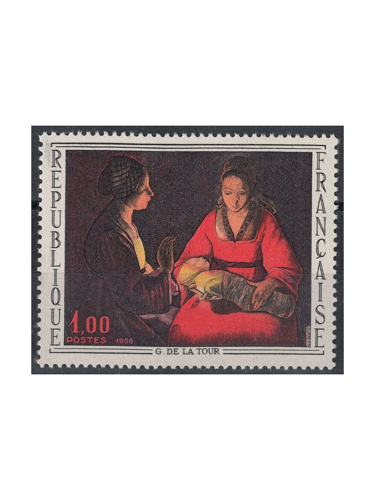 FRANCE 1966 Art (G. de la Tour, The Newborn) MNH**