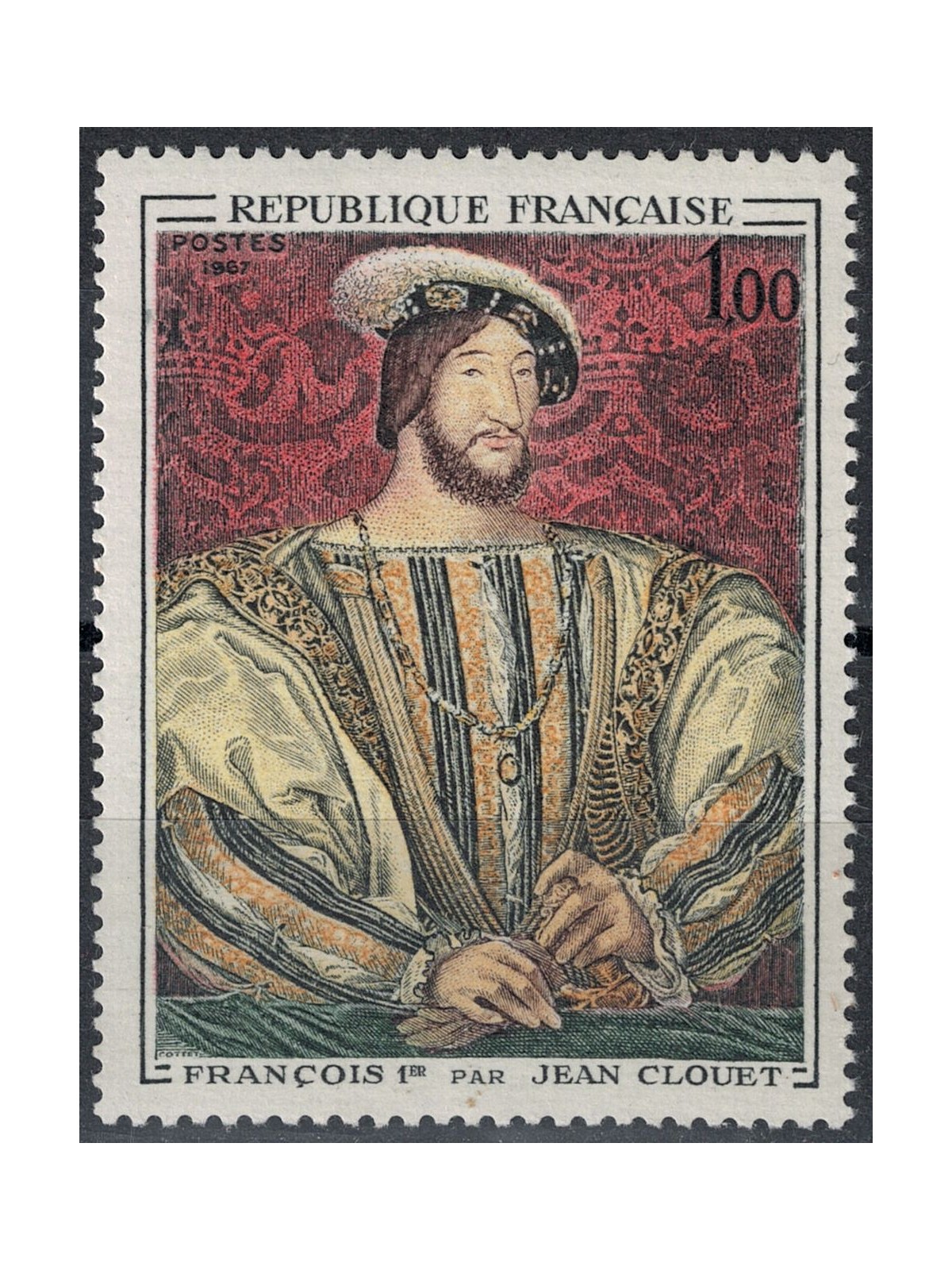 FRANCE 1967 Art (Jean Clouet, Francis I) MNH**