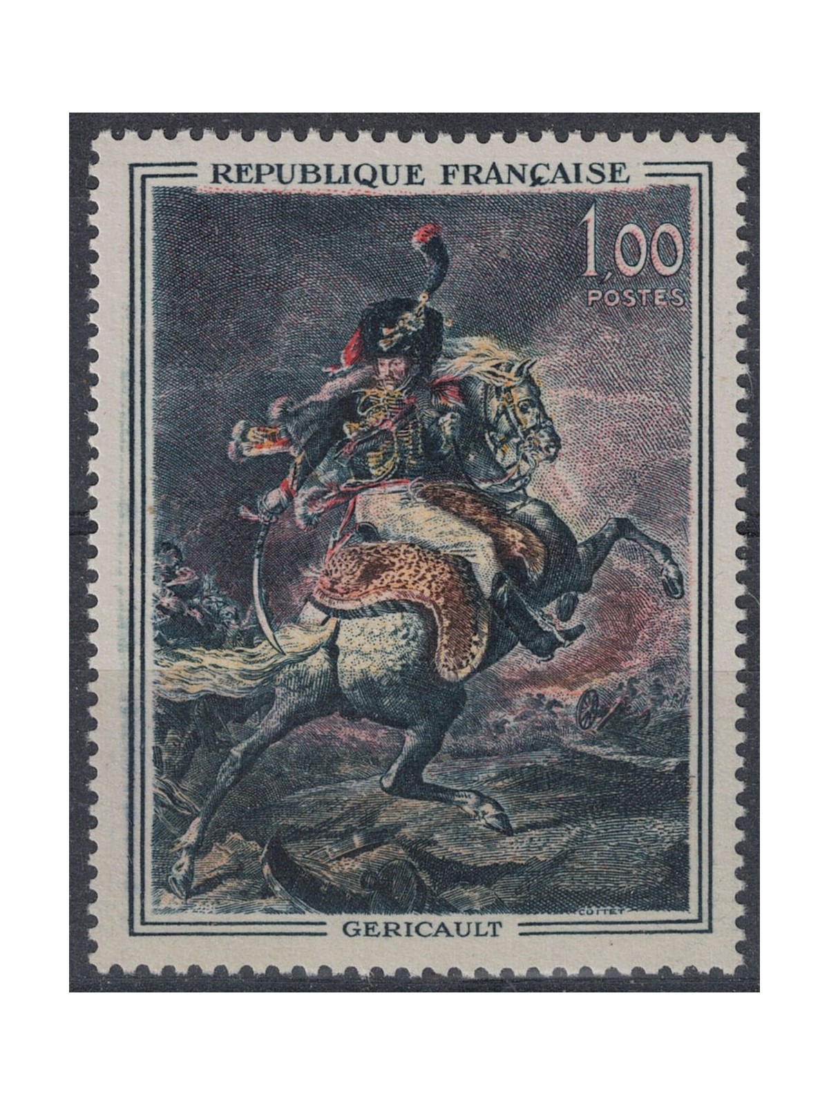 FRANCE 1962 Art (Géricault, Officer of mounted hunters) MNH**