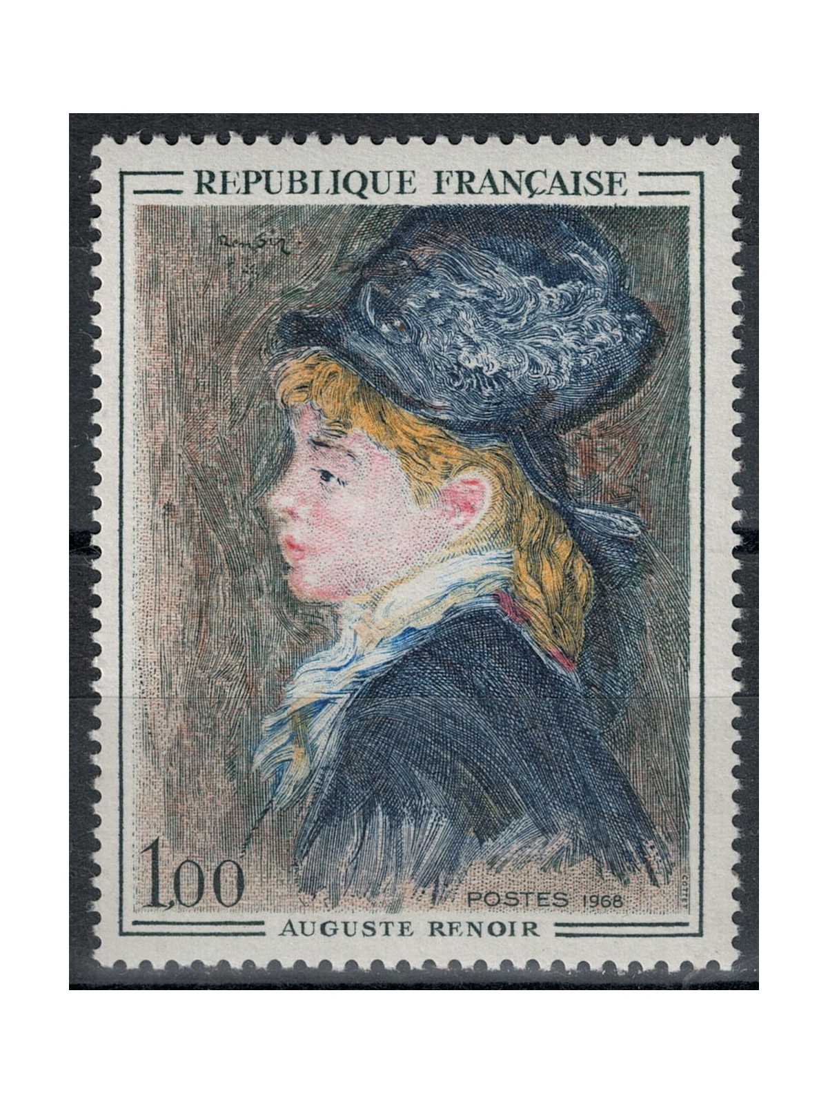 FRANCIA 1968 Arte (Renoir, Ritratto di modella) MNH**