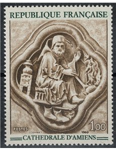 FRANCE 1969 Art (Bas-relief of Amiens Cathedral) MNH**