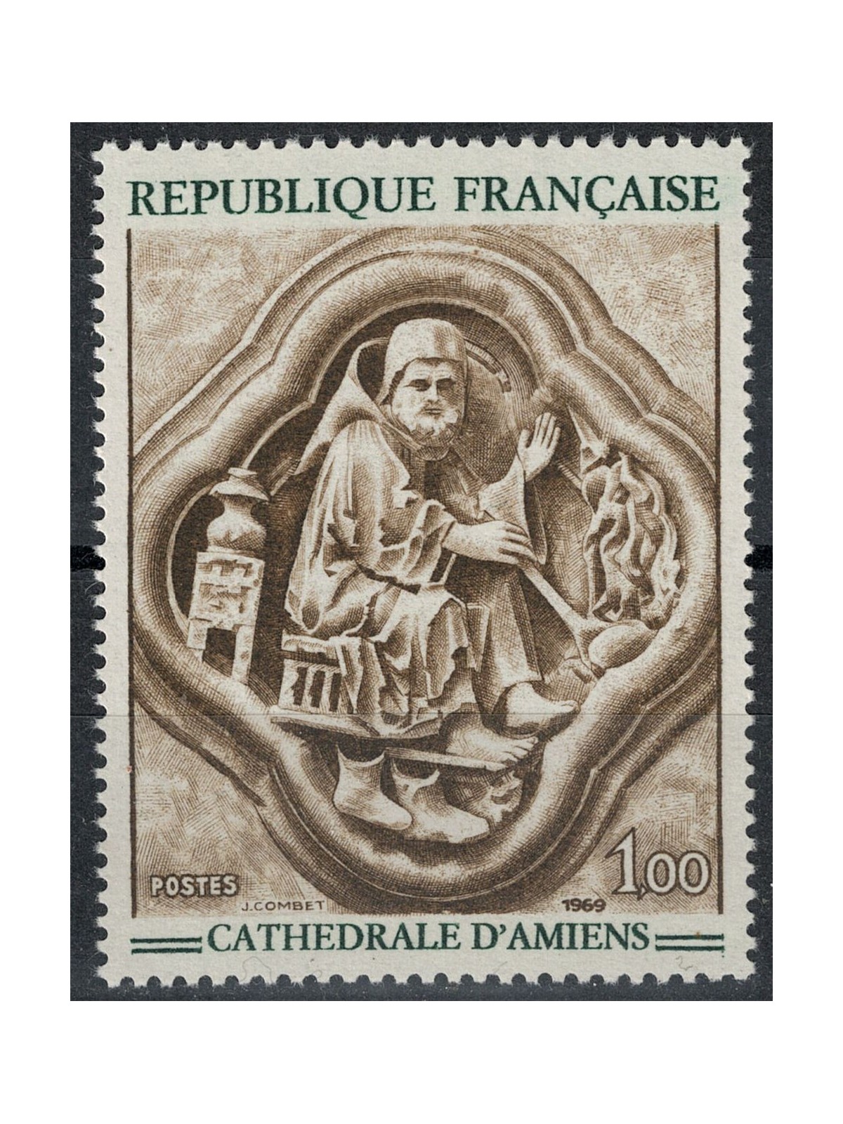 FRANCE 1969 Art (Bas-relief of Amiens Cathedral) MNH**