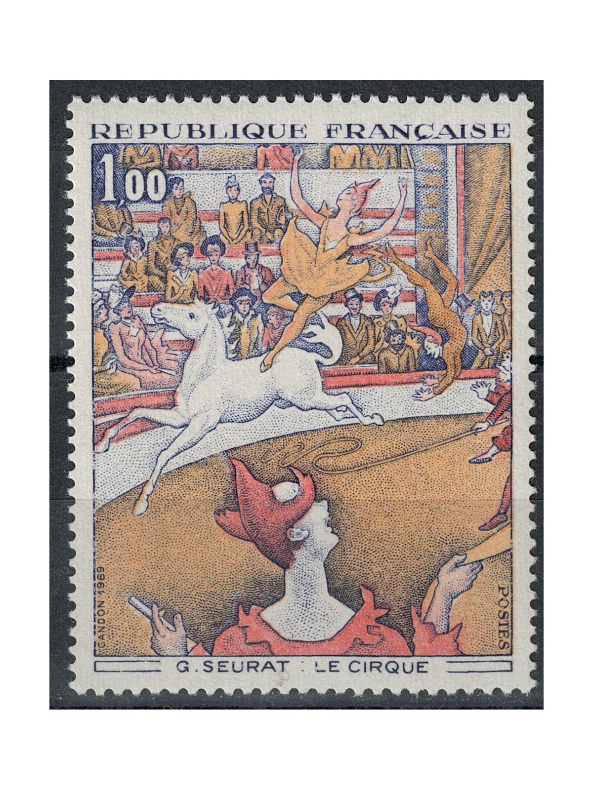FRANCE 1969 Art (G. Seurat, The Circus) MNH**