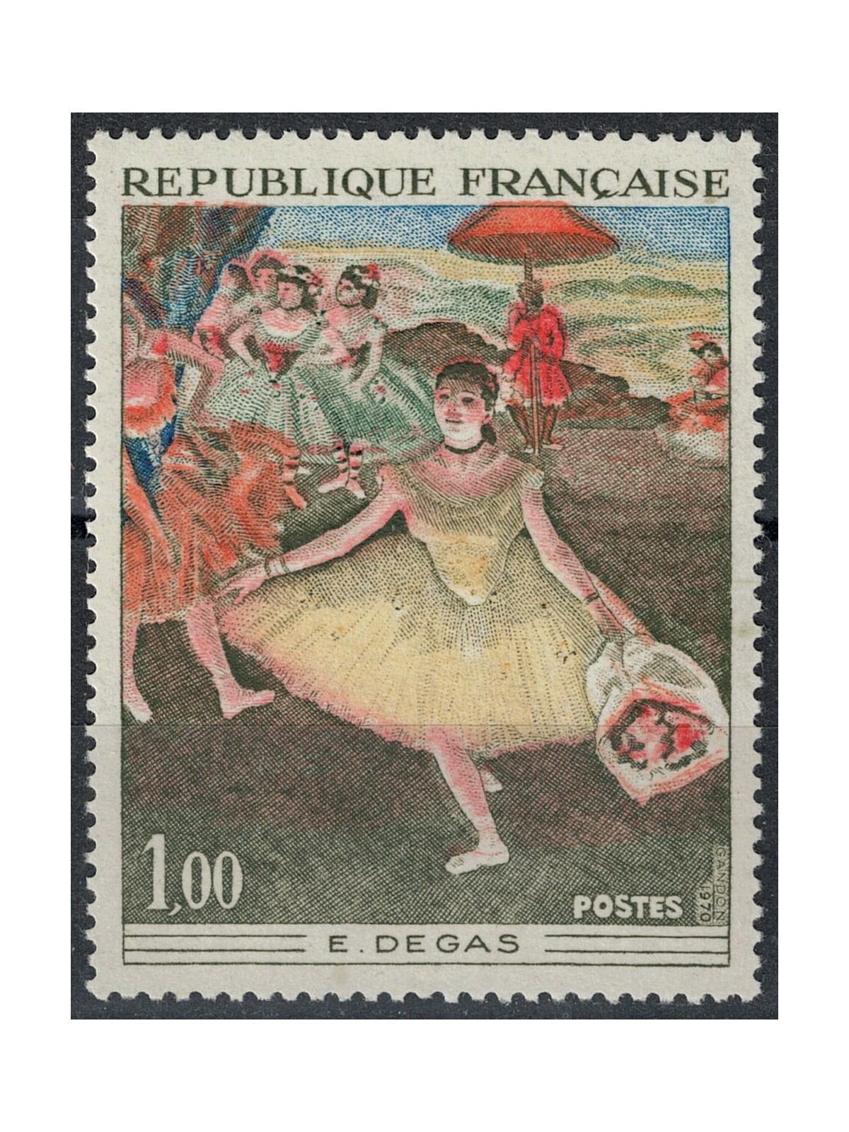 FRANCE 1970 Art (E. Degas, Dancer with Flowers) MNH**
