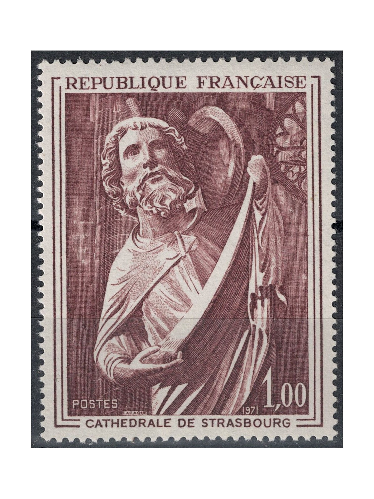 FRANCE 1971 Art (Sculpture of the Cathedral of Strasbourg) MNH**