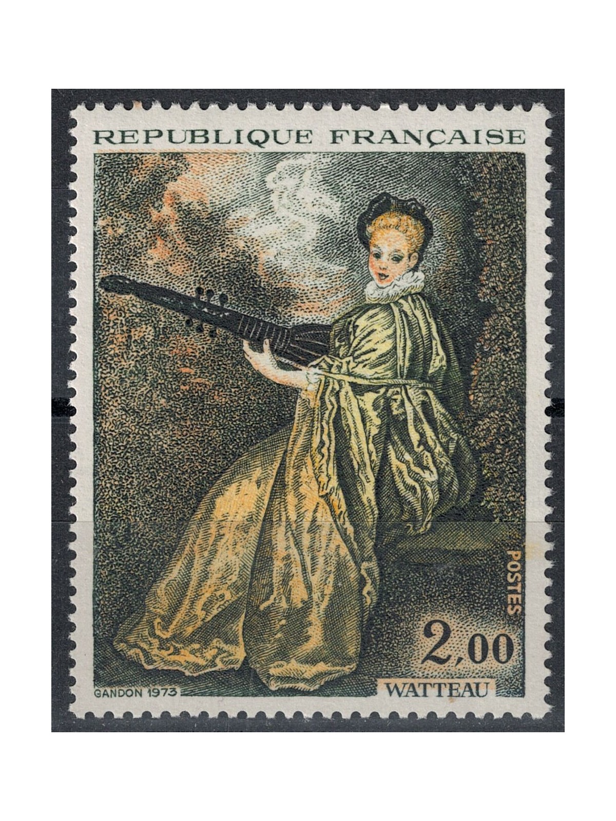 FRANCE 1973 Art (Watteau, La Finette) MNH**