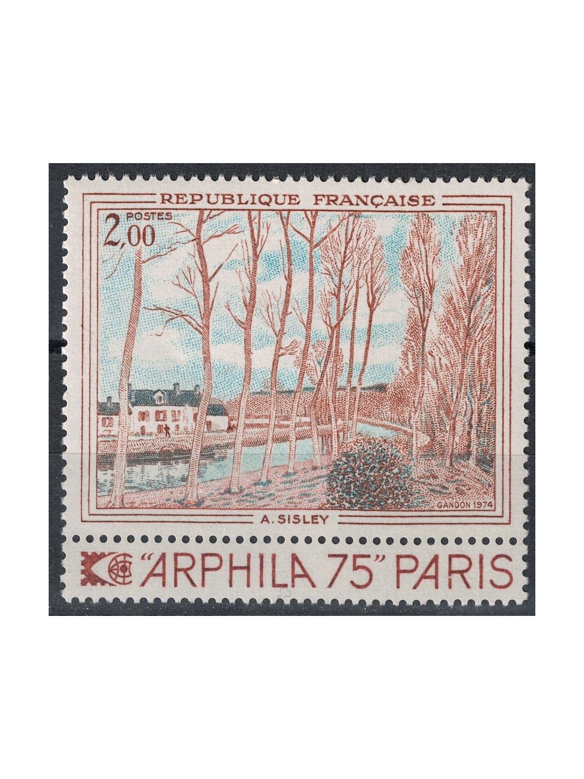FRANCIA 1974 Arte (A. Sisley, Canale Long) MNH**