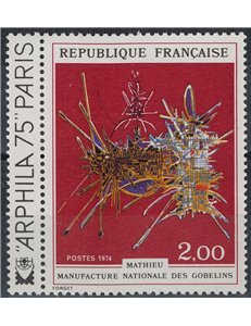 FRANCIA 1974 Arte (Mathieu, Arazzo) MNH**