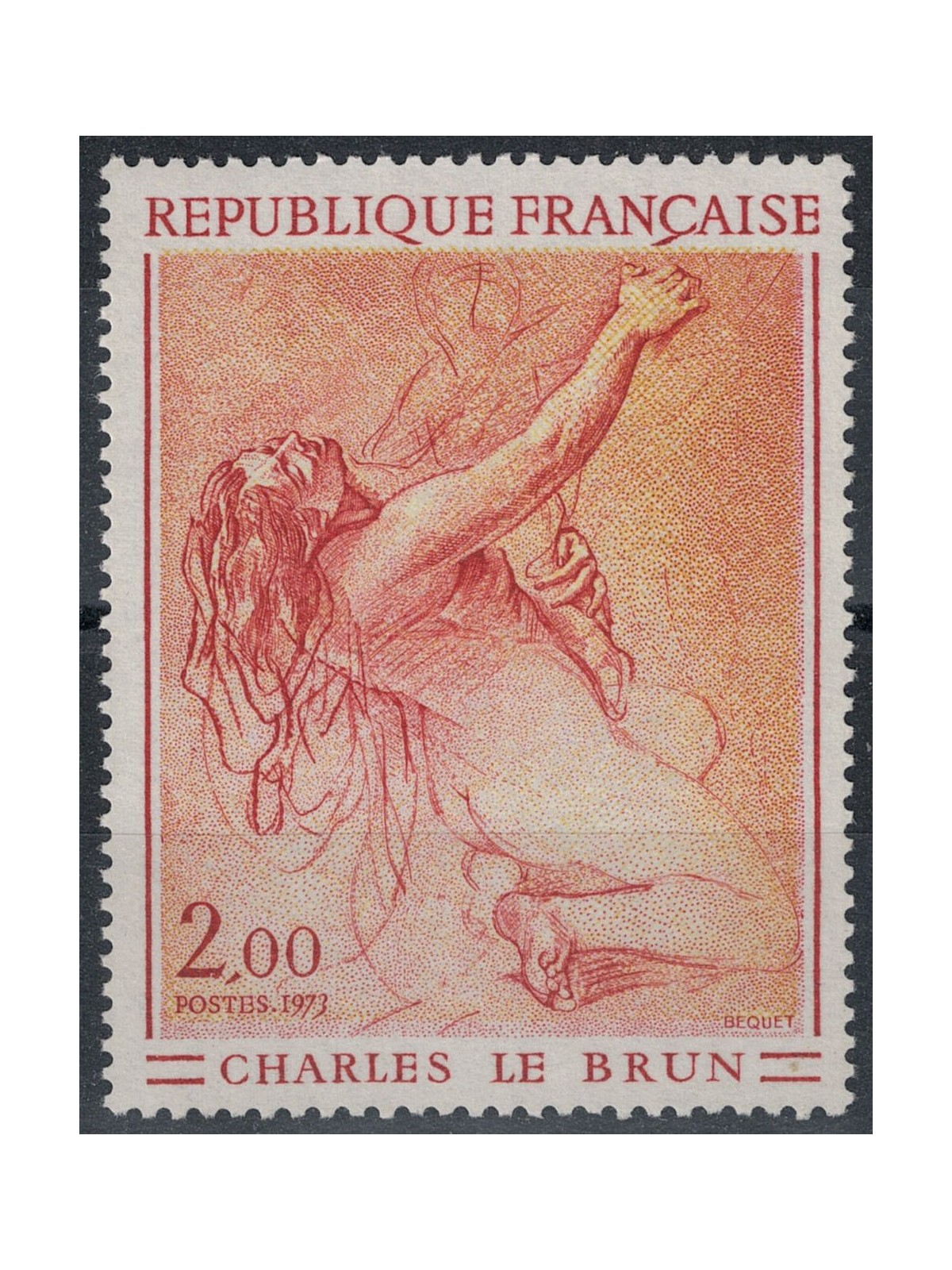 FRANCE 1973 Art (Charles Le Brun, Study of a Woman) MNH**