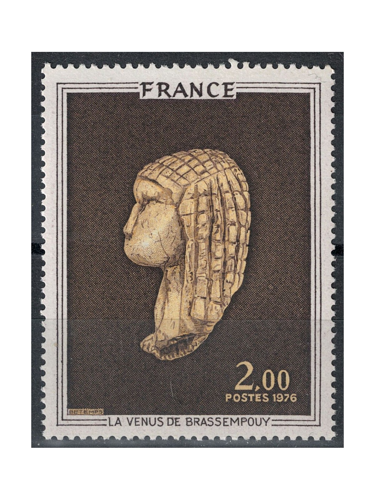 FRANCE 1976 Art (The Venus of Brassempouy) MNH**