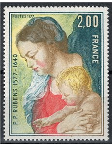 FRANCE 1977 Art (PP Rubens, The Virgin and Child) MNH**