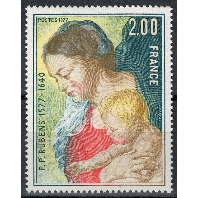 FRANCE 1977 Art (PP Rubens, The Virgin and Child) MNH**