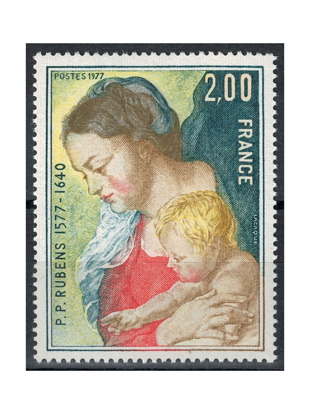FRANCE 1977 Art (PP Rubens, The Virgin and Child) MNH**