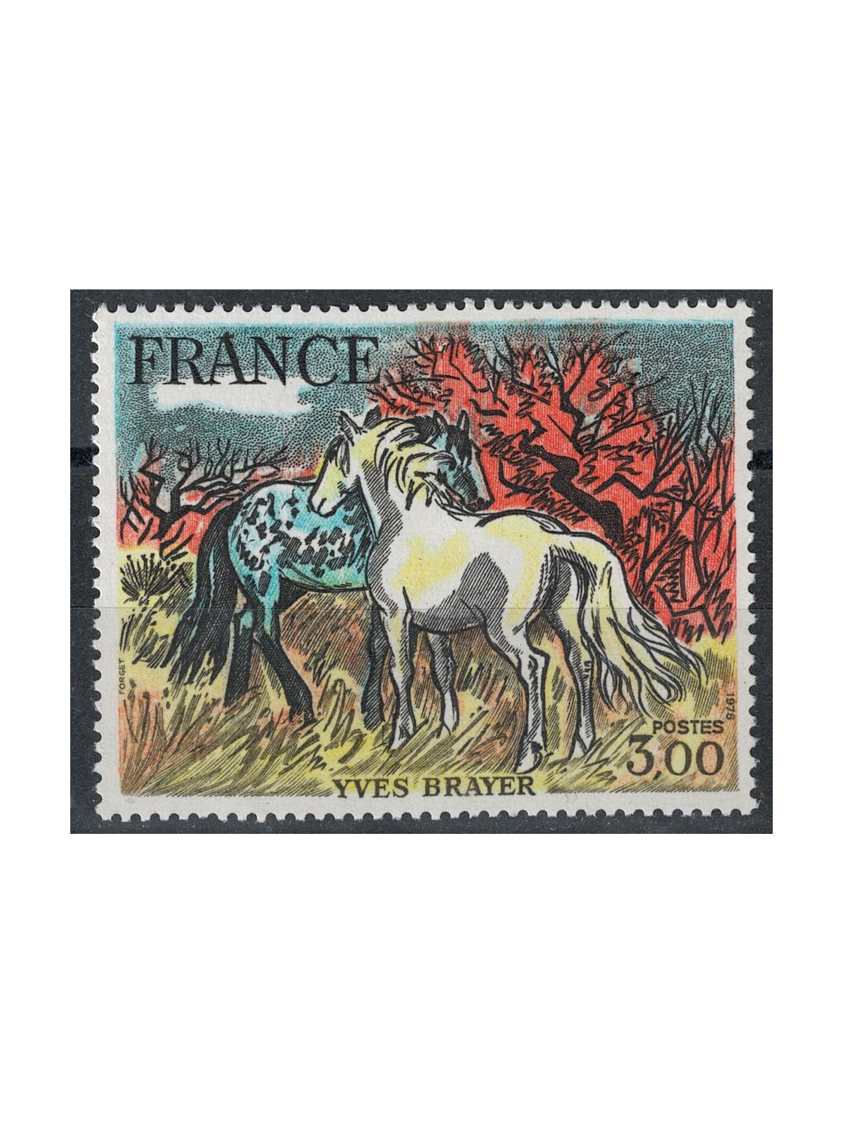 FRANCIA 1978 Arte (Yves Brayer, Cavalli di Camargue) MNH**