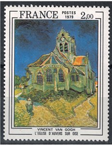 FRANCIA 1979 Arte (Van Gogh, Chiesa d'Auvers sur Oise) MNH**