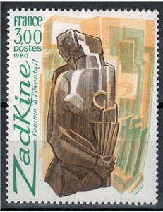FRANCIA 1980 Arte (Zadkine, Donna con ventaglio) MNH**