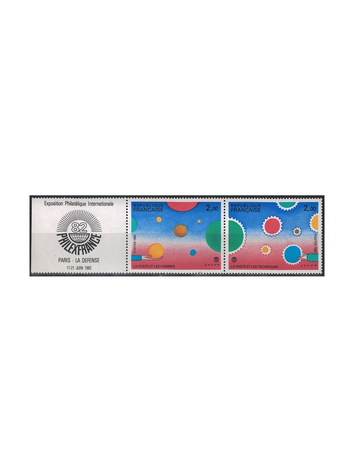 FRANCE 1982 Art (Folon, Drawings) 2v MNH**