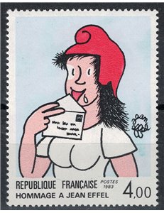 FRANCE 1983 Art (Jean Effel, Marianna with the letter) MNH**