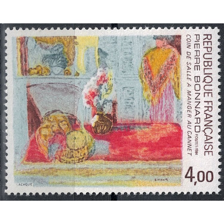 FRANCIA 1984 Arte (Pierre Bonnard, Angolo di sala da pranzo) MNH**