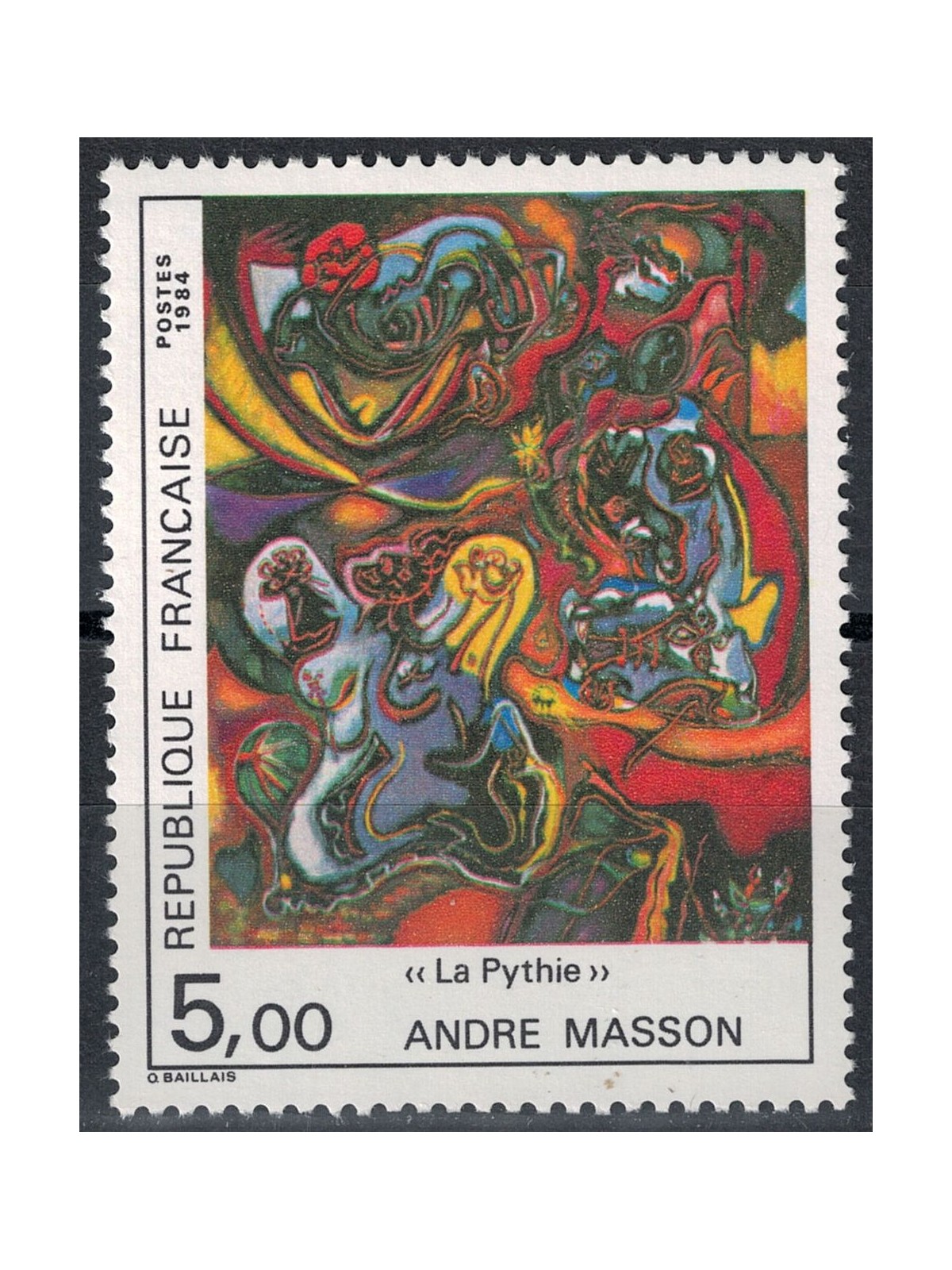 FRANCE 1984 Art (Andre Masson, The Pythia) MNH**