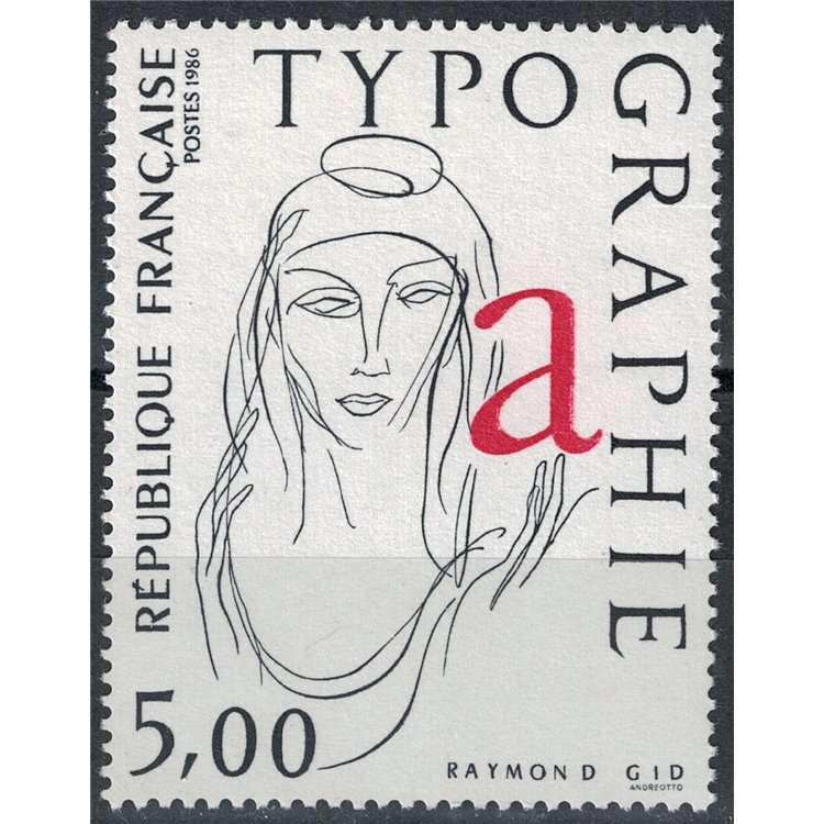 FRANCE 1986 Art (Raymond Gid, The typography) MNH**
