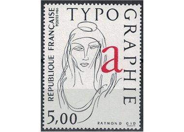 FRANCE 1986 Art (Raymond Gid, The typography) MNH**