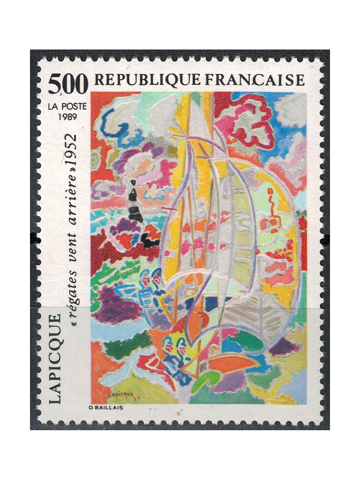 FRANCE 1989 Art (Lapicque, Regattas) MNH**