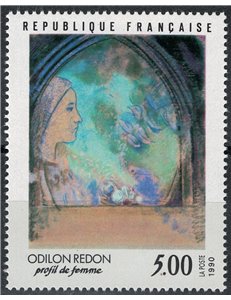 FRANCE 1990 Art (Odilon Redon, Profile of a Woman) MNH**