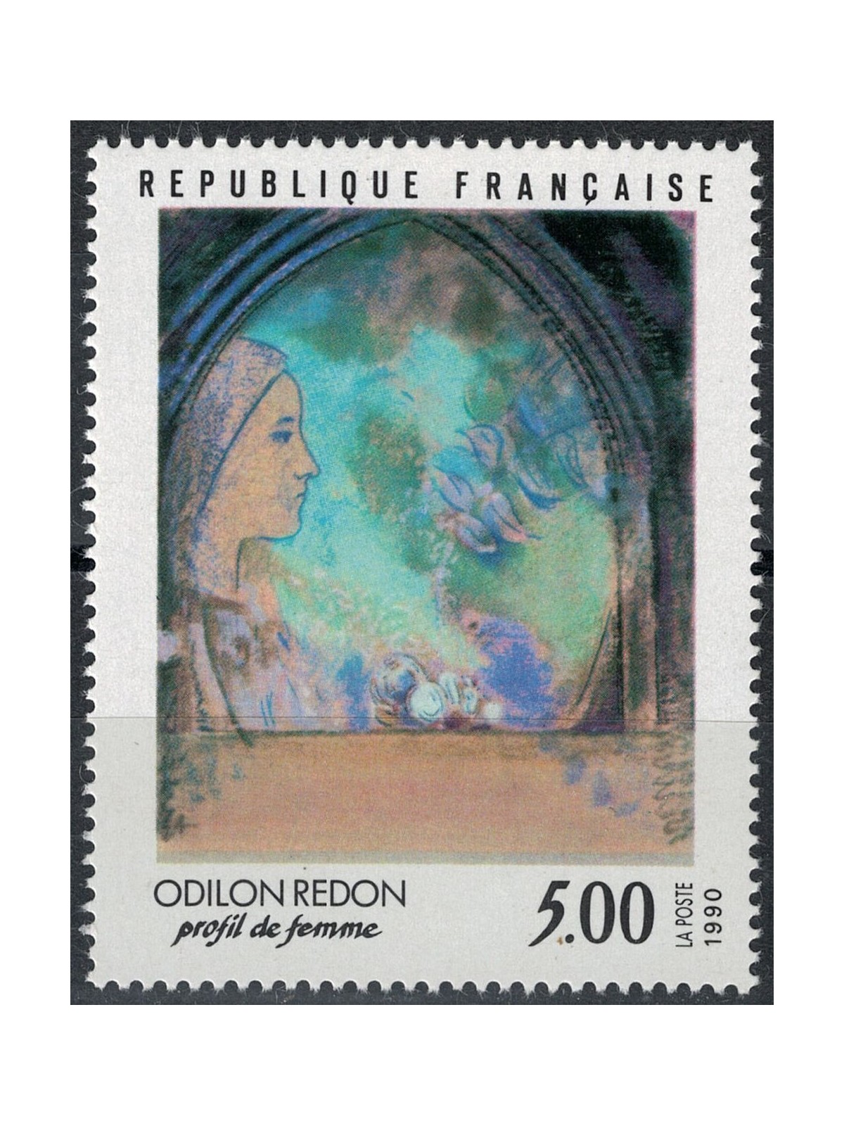 FRANCIA 1990 Arte (Odilon Redon, Profilo di donna) MNH**