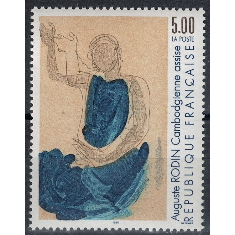 FRANCE 1990 Art (Auguste Rodin, Cambodgienne assise) MNH**