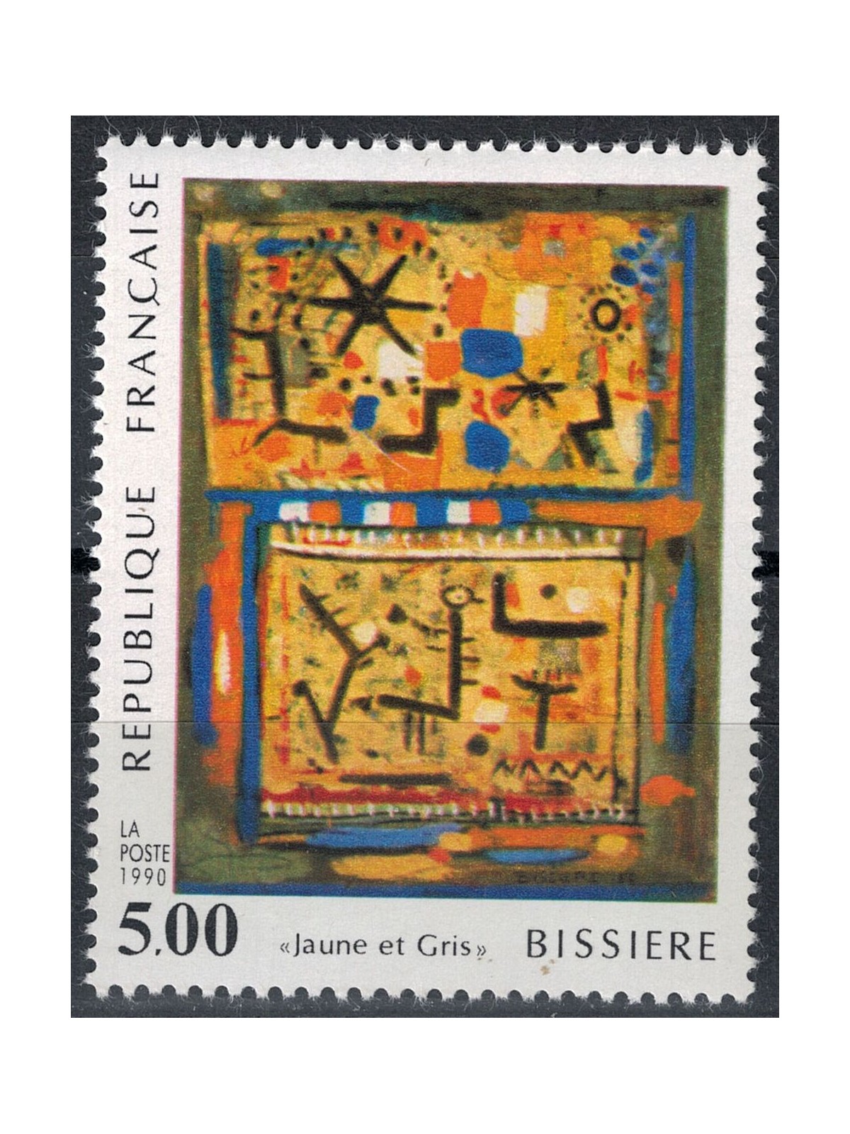 FRANCE 1990 Art (Bissiere, Jaune et Gris) MNH**