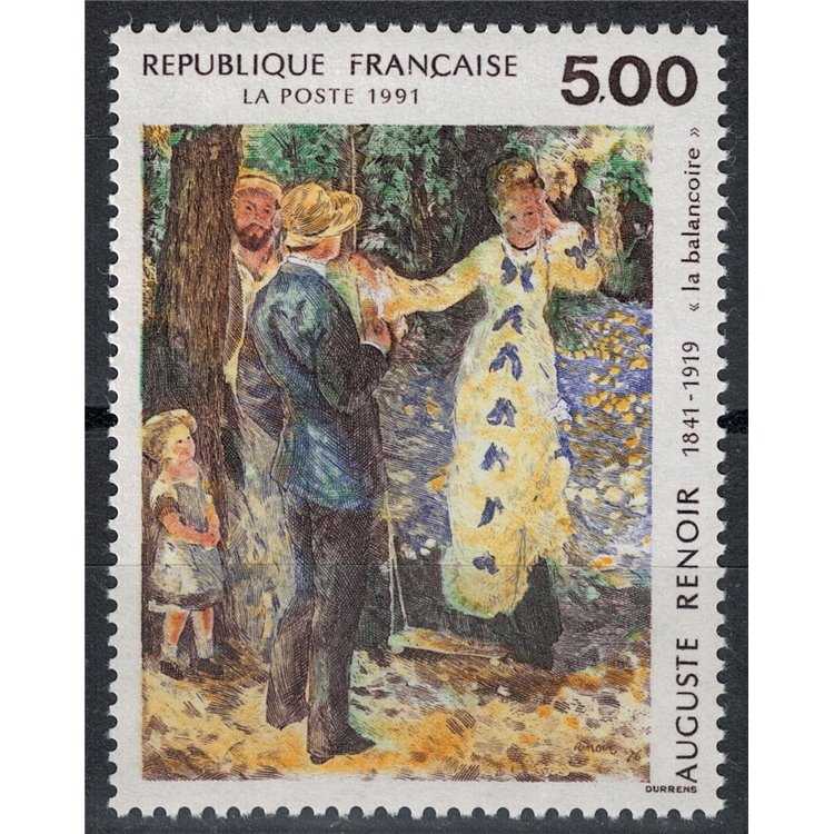 FRANCE 1991 Art (Auguste Renoir, The Swing) MNH**