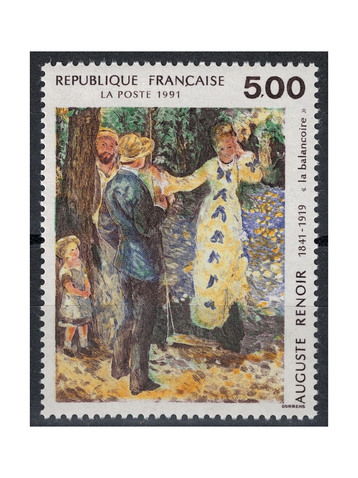 FRANCIA 1991 Arte (Auguste Renoir, L'altalena) MNH**