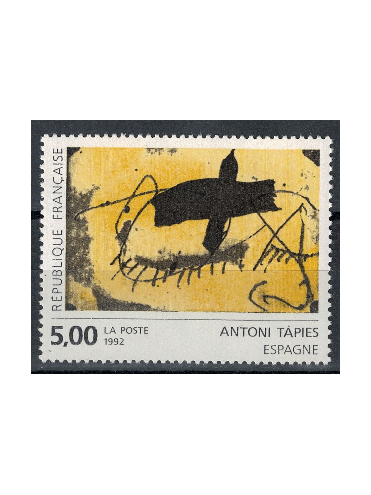 FRANCE 1992 Art (Antoni Tapies, Abstract work) MNH**