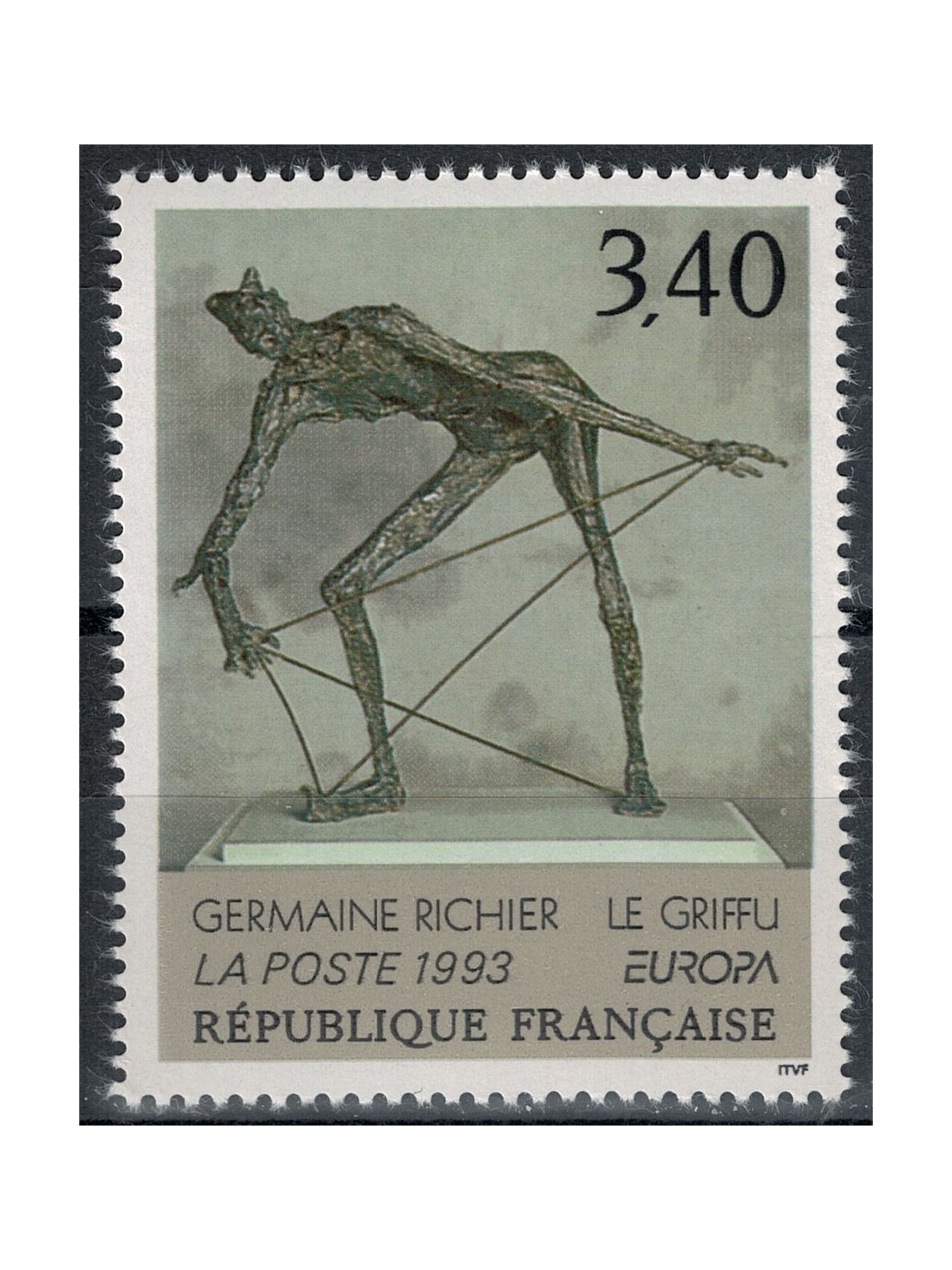 FRANCE 1993 Art (Germaine Richier, Figure with claws) MNH**