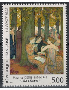 FRANCE 1993 Art (Maurice Denis, The Muses) MNH**