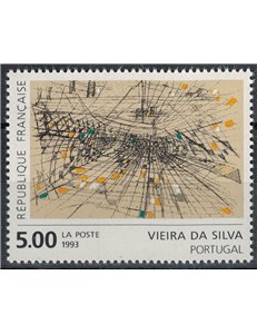 FRANCIA 1993 Arte (Vieira da Silva, Opera astratta) MNH**