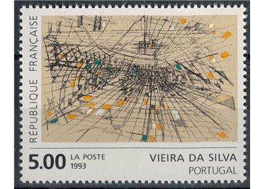 FRANCE 1993 Art (Vieira da Silva, Abstract Work) MNH**
