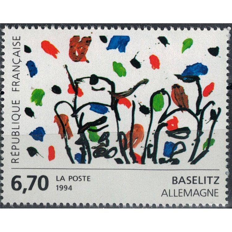 FRANCE 1994 Art (Baselitz, Abstract work) MNH**