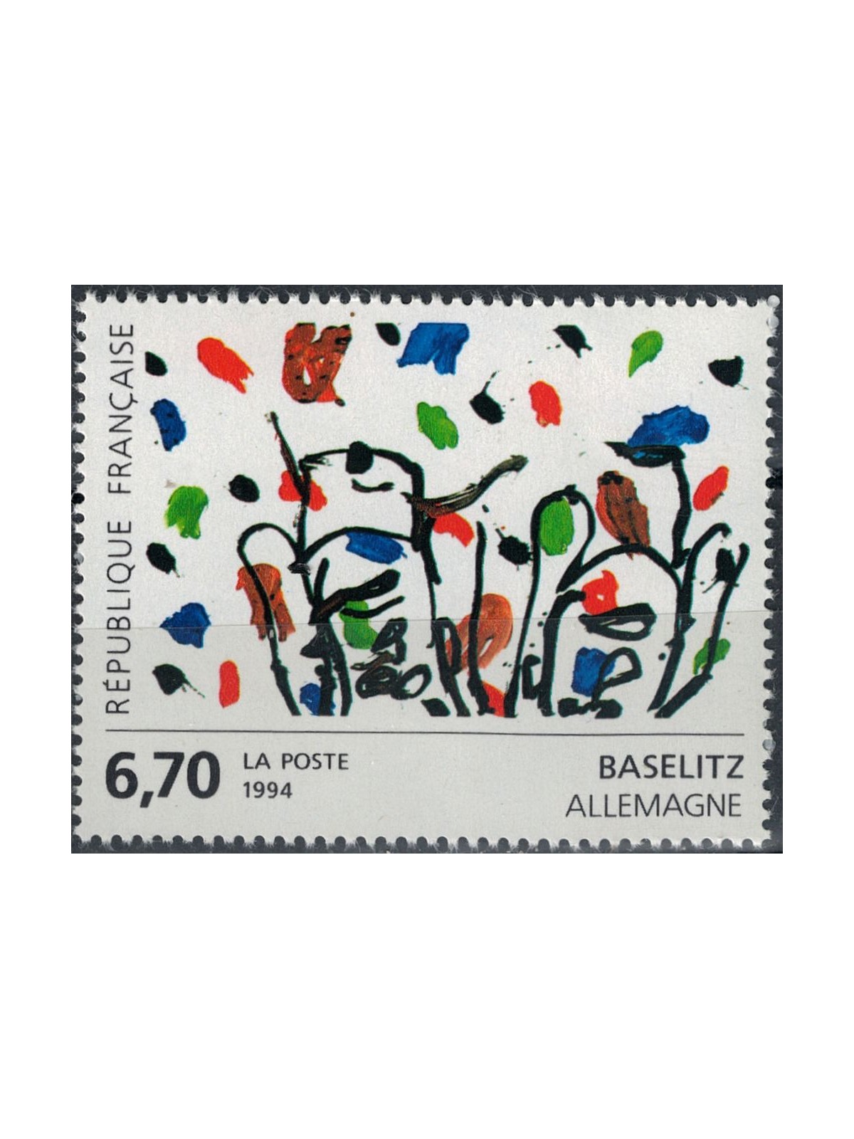 FRANCE 1994 Art (Baselitz, Abstract work) MNH**