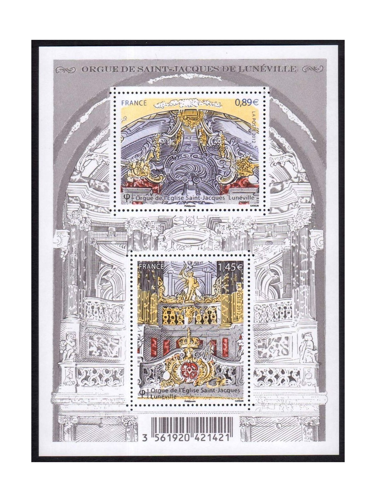 FRANCE 2012 Art (Monumental Organ) s/s MNH**